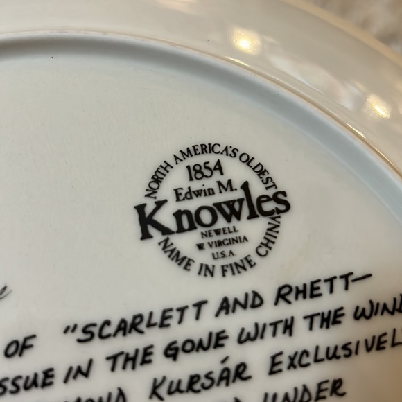 Rare Limited Edition Gone with the Wind Collector plate Scarlett & Rhett - Picture 8 of 8